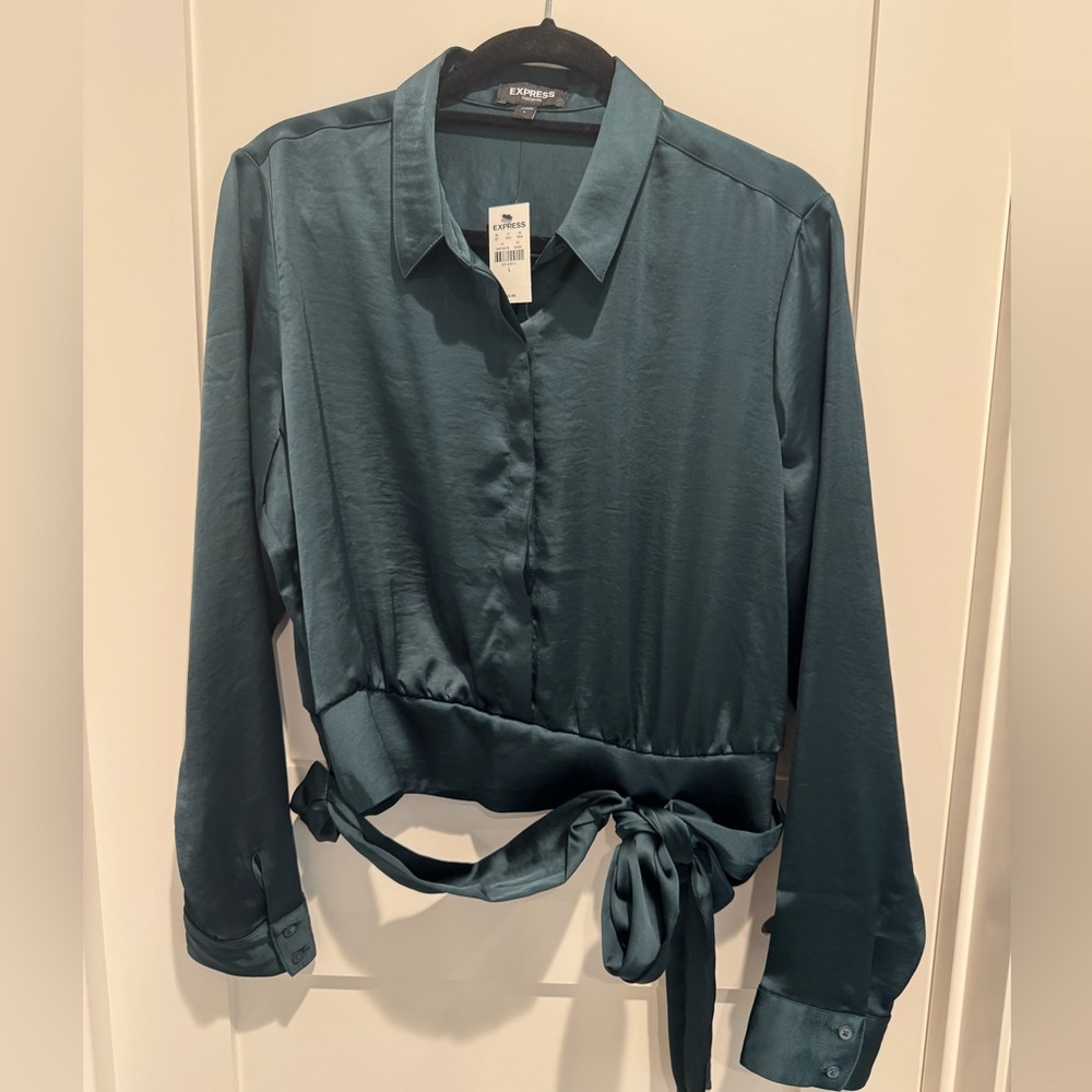 Express Cropped Satin Blouse - NWT
